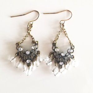 Elegant Antique-Inspired Mini-Chandelier Crystal Earrings